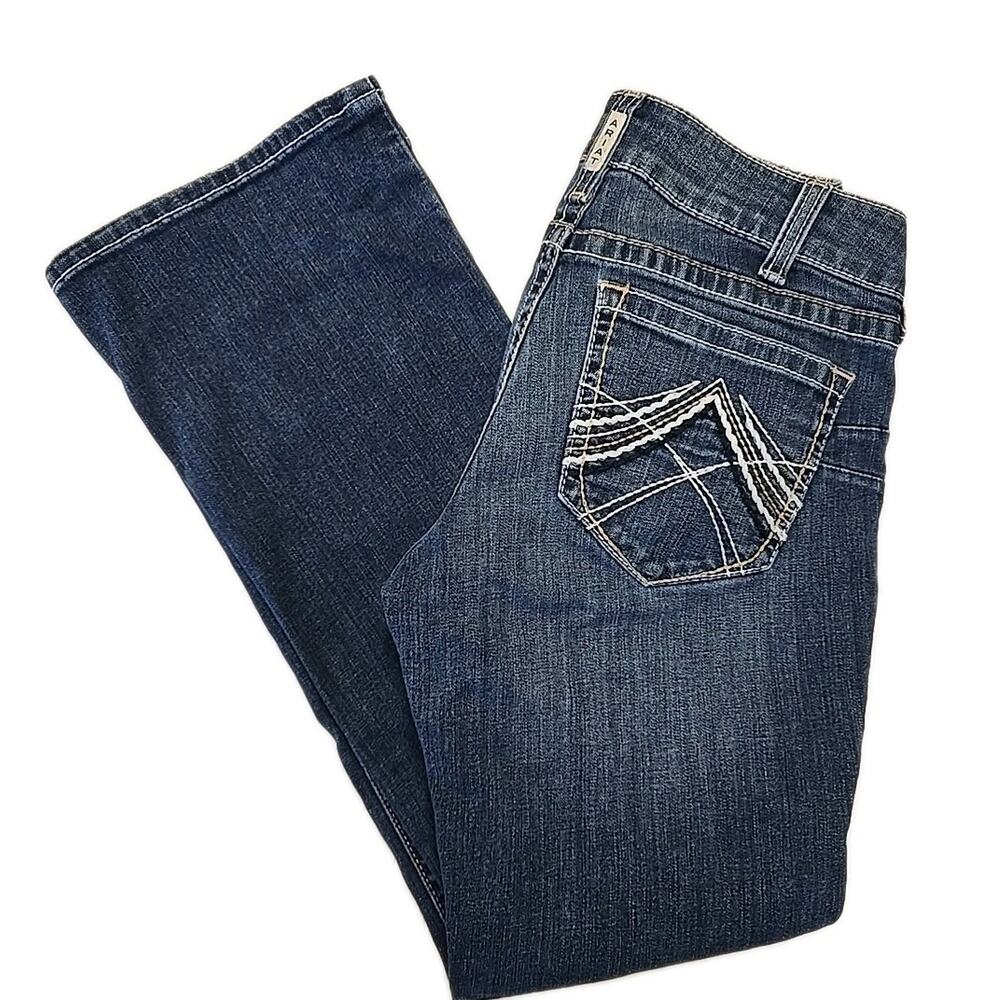 Ariat R.E.A.L. Riding Jeans Womens 30S Mid Rise Whipstitch Bootcut Ocean Wash